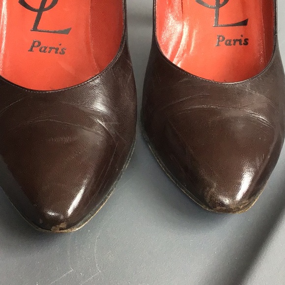 YSL Brown leather heel. Size 7 1/2. Fair condition - Picture 7 of 8